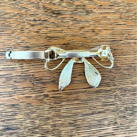 Simply Chrisel Sparkly Gold Bow & Butterfly Hair Clip/Barrette. NWOT - Picture 12 of 13
